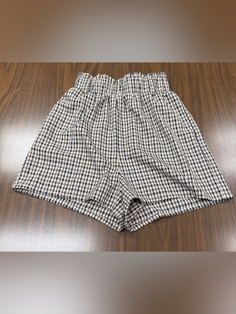 Entro High Elastic Waisted Plaid Check Pull on Belt Loop Shorts Sz XS/S Preppy
